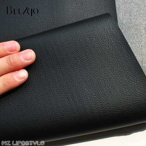 Buulqo 50x68cm Black PVC leather  Faux Leather Fabric for Sewing, artificial leather